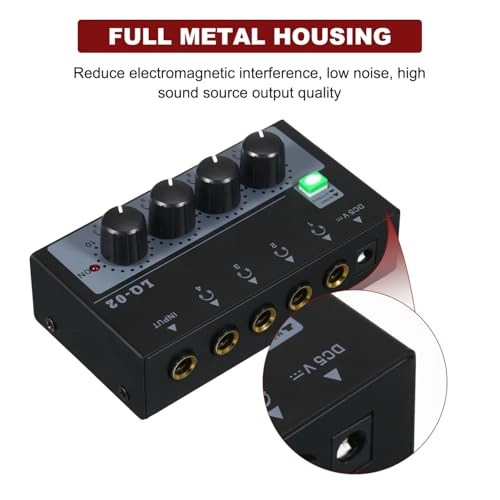 Headphone Amplifier Mixer - 4 Channels Mono/Stereo