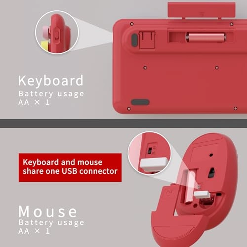 Colorful Computer Wireless Keyboard Mouse Combos - Wired/Wireless