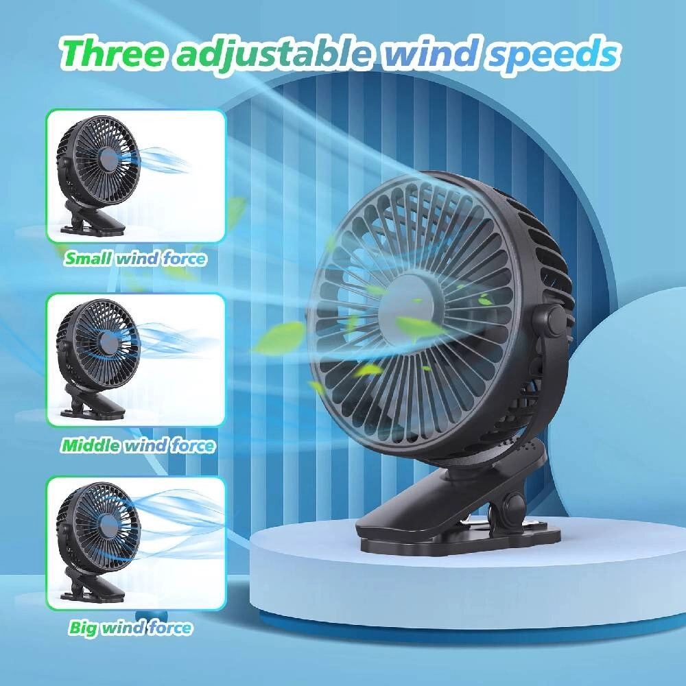 USB Desk Fan - 3 Speed Rechargeable 360° Rotate