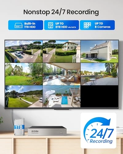 Wired Security Camera System - 8pcs 8CH 5MP