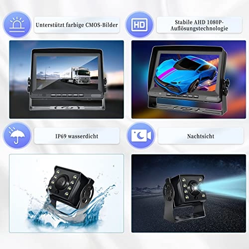 Reversing Camera Set with DVR - Night Vision Wired 1080P