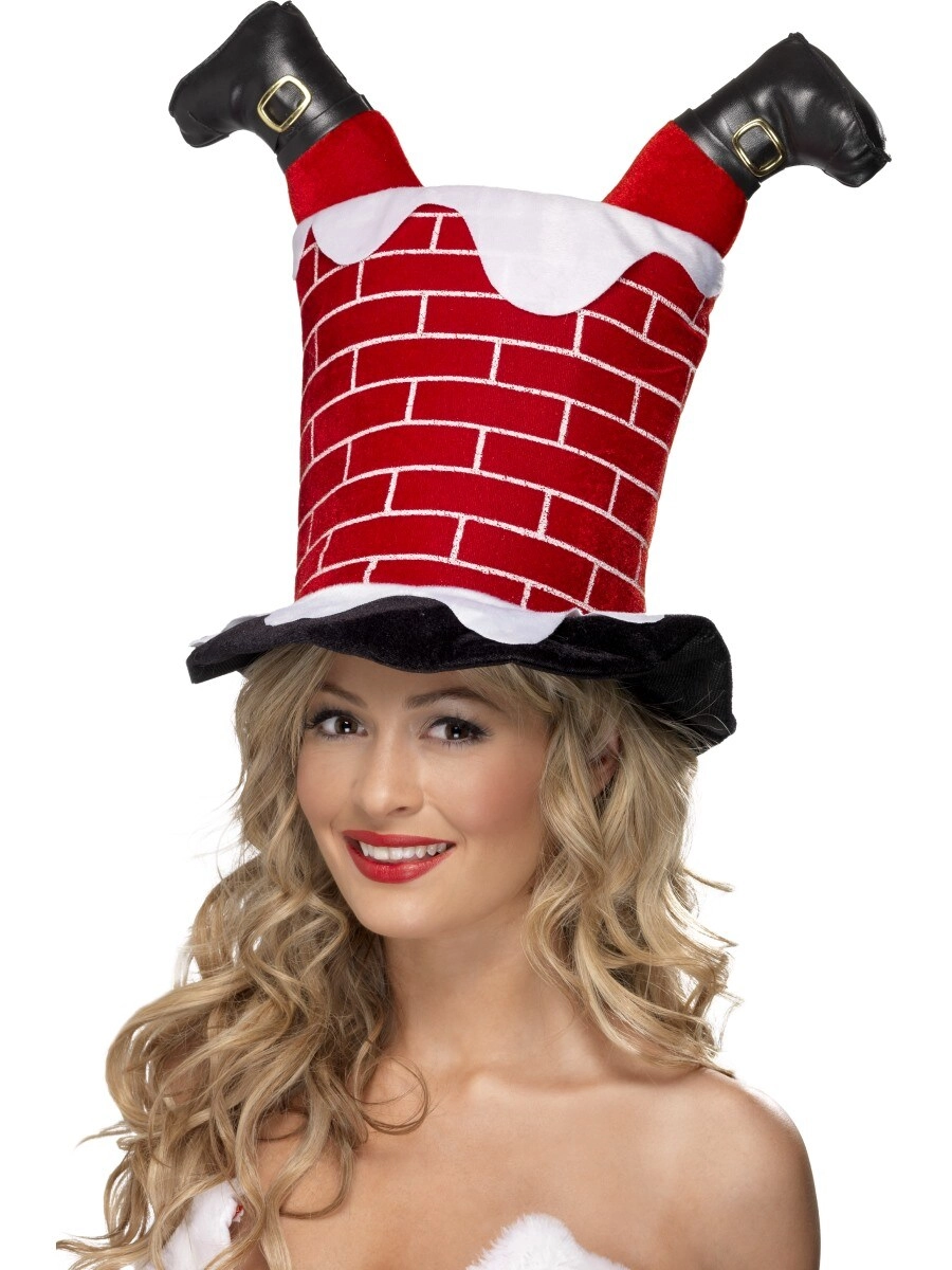 Santa Stuck In Chimney Hat - men or women one size fits most