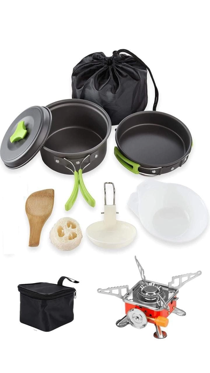 Camping Cookware Mess Kit - 11-Piece