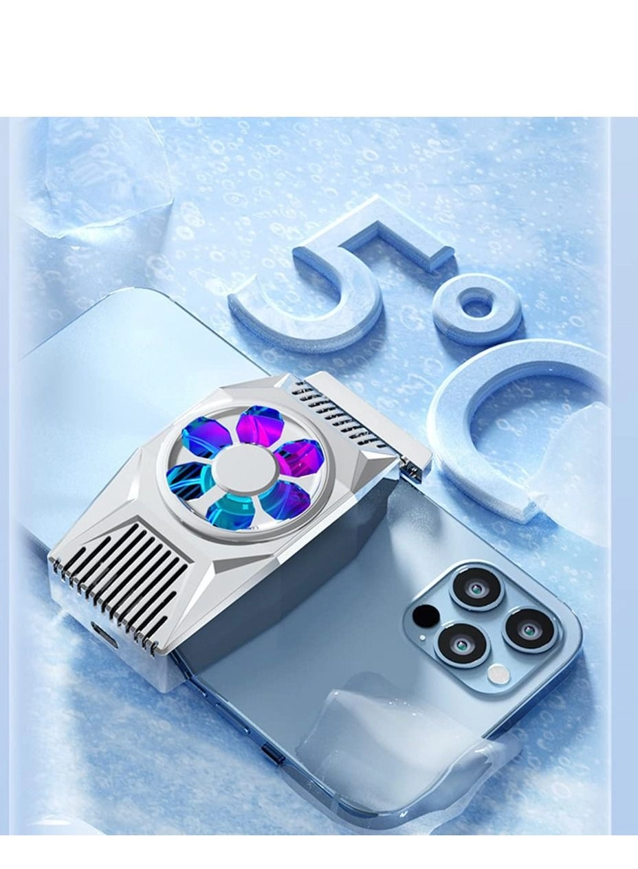Phone Cooling Fan - Portable Mini Heatsink Silver