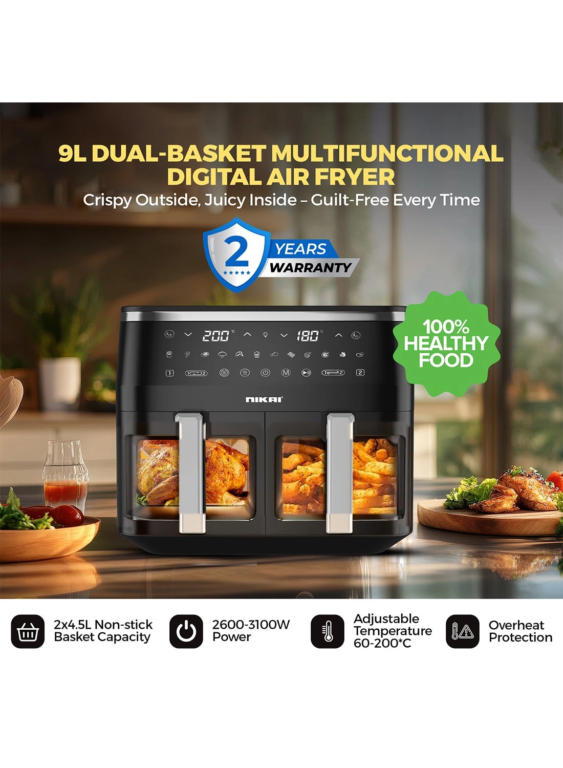 2 in 1 Digital Air Fryer NAF1099D