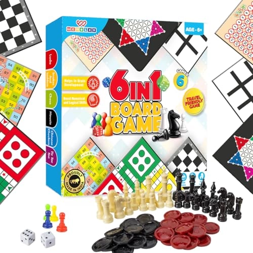 6 in 1 Classic - Ludo Snake & Ladder Chess