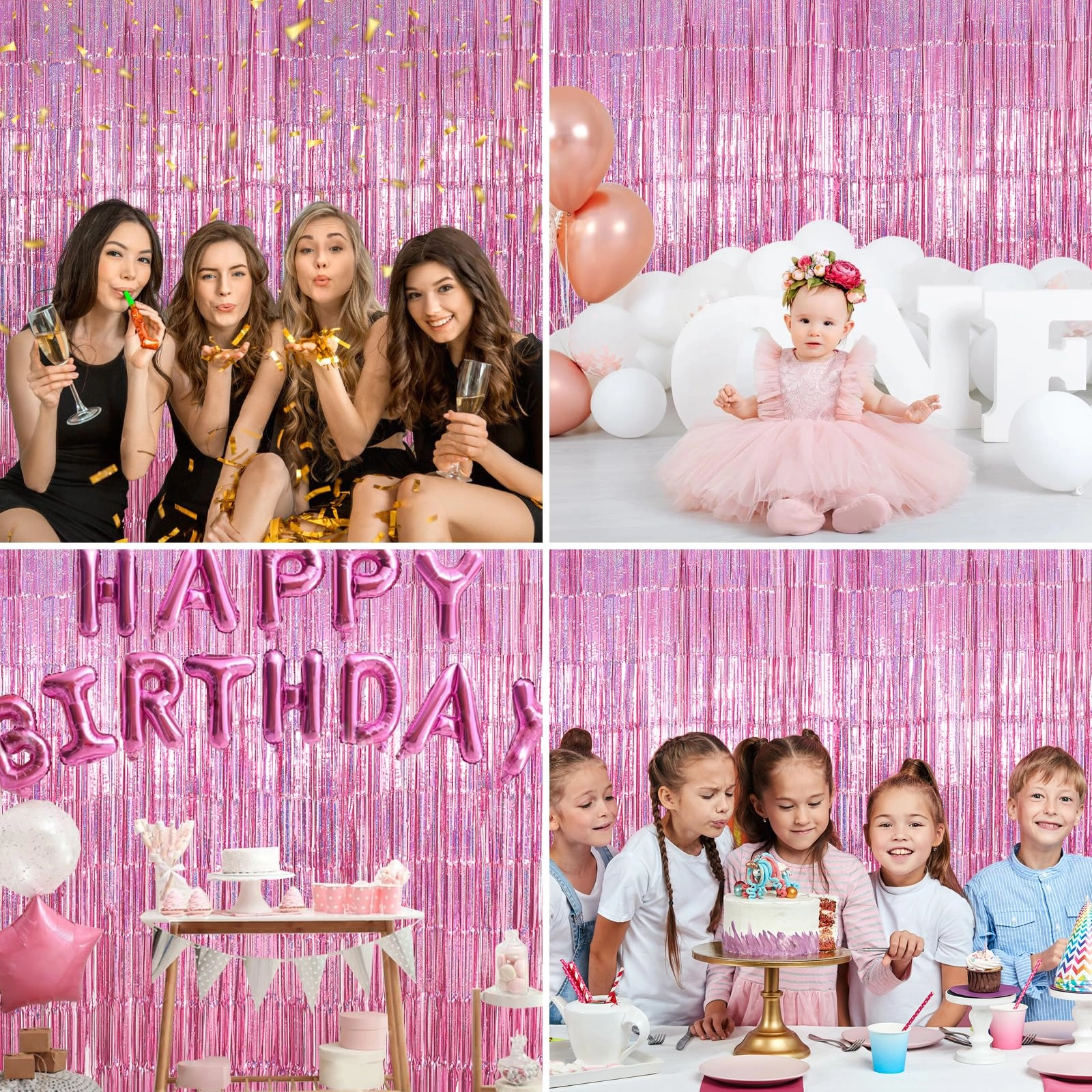 Glitter Tinsel Curtain - 2 Pack Birthday