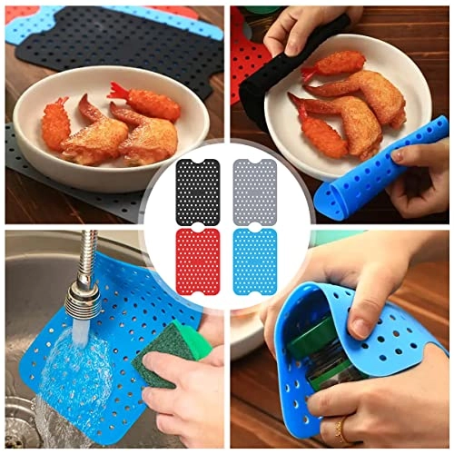 Air Fryer Silicone Basket - 2pcs Silicone + Silicone Pad - 4pcs Silicone + Oil Brush - 1pc