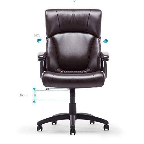 Desk Chair - PU Leather Brown High Back