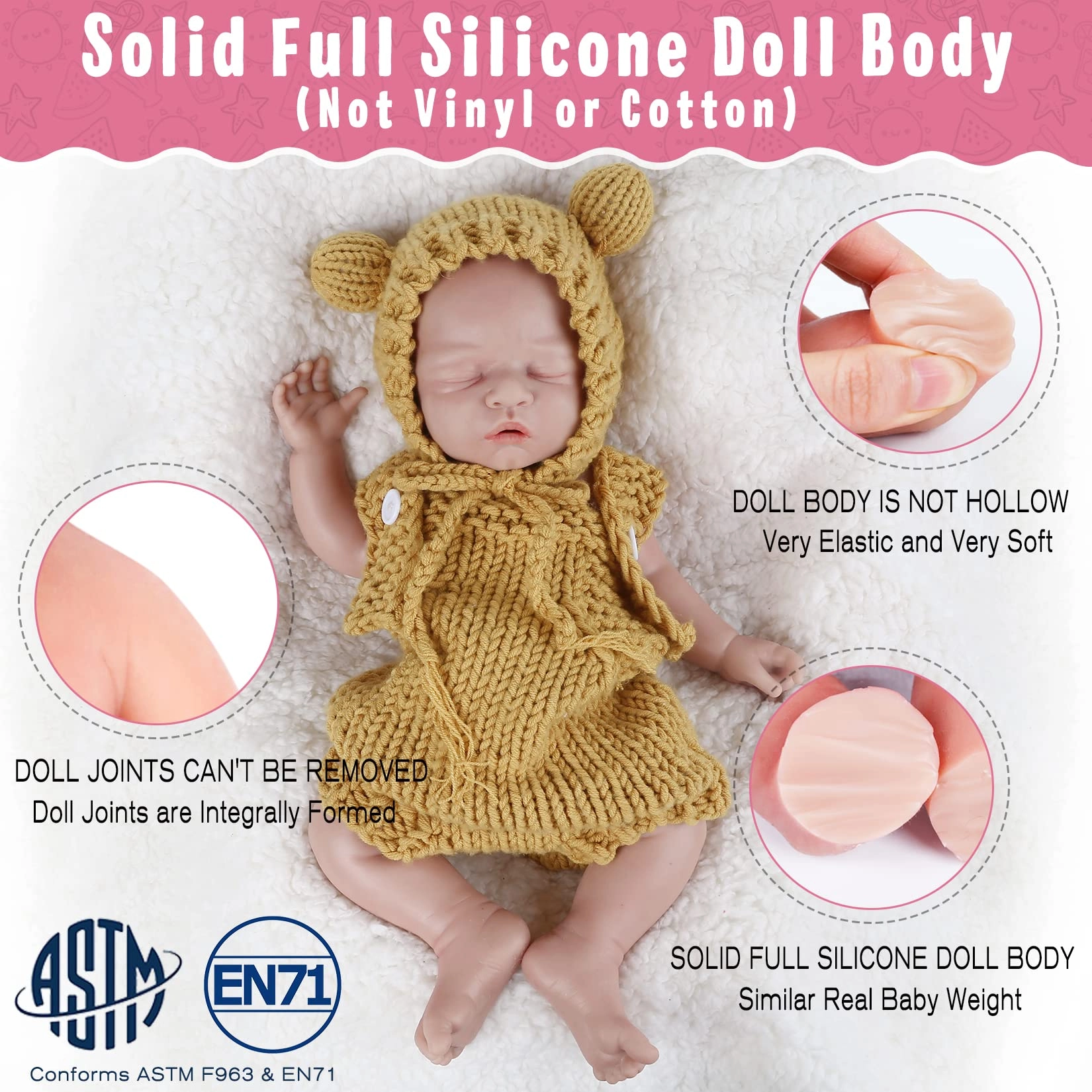 Reborn Baby Doll - 18 inch Silicone Boy Ages 3+