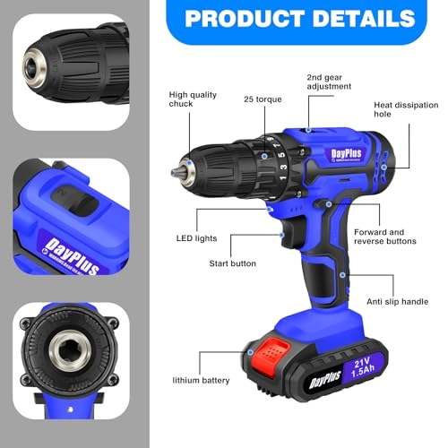 Cordless Drill - 21V 45Nm 26pcs Bits
