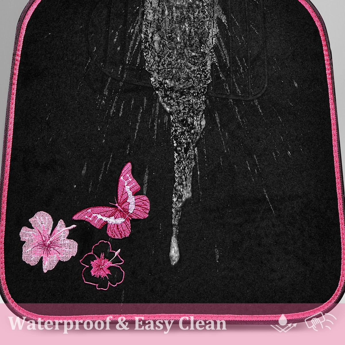 Embroidery Butterfly and Flower Car Floor Mats