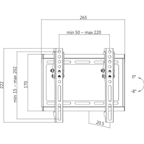 Tabletop Mount Holder - 23-42" 50x50 75x75 100x100 200x100 200x200