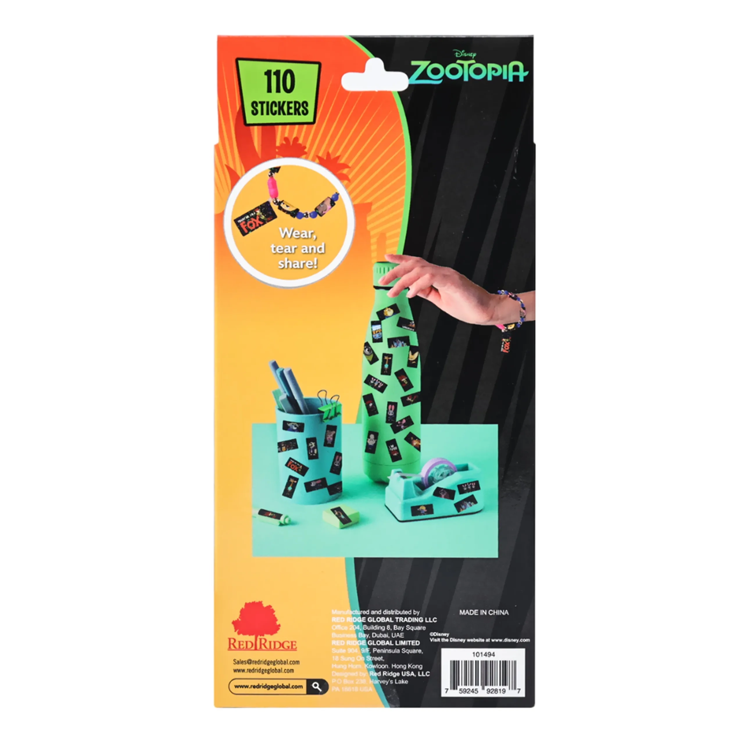 Holographic Sticker Bead Bracelet Set - Zootopia - 6+ years 110 pcs