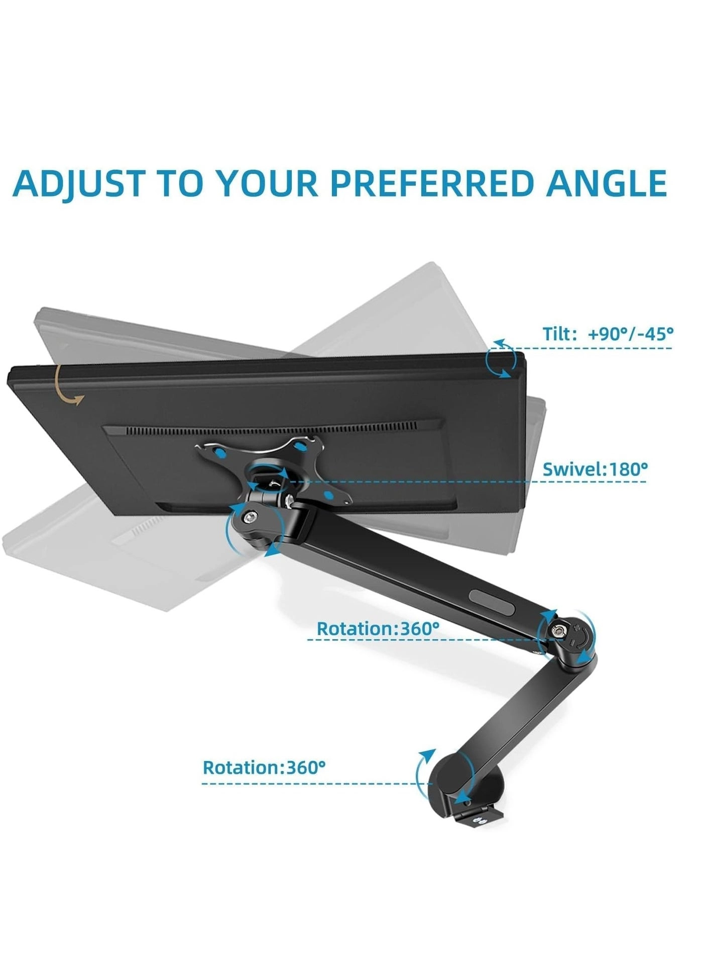 Single Arm Stand - 17 to 30 Inch VESA 75x75mm 100x100mm
