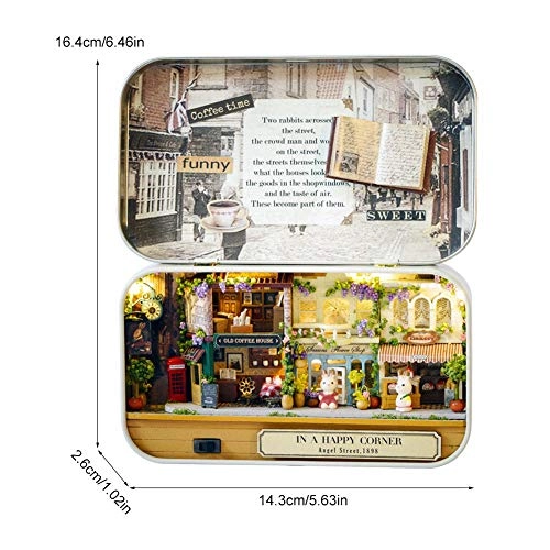 Miniature Handmade Box Dollhouse - Happy Street Corner