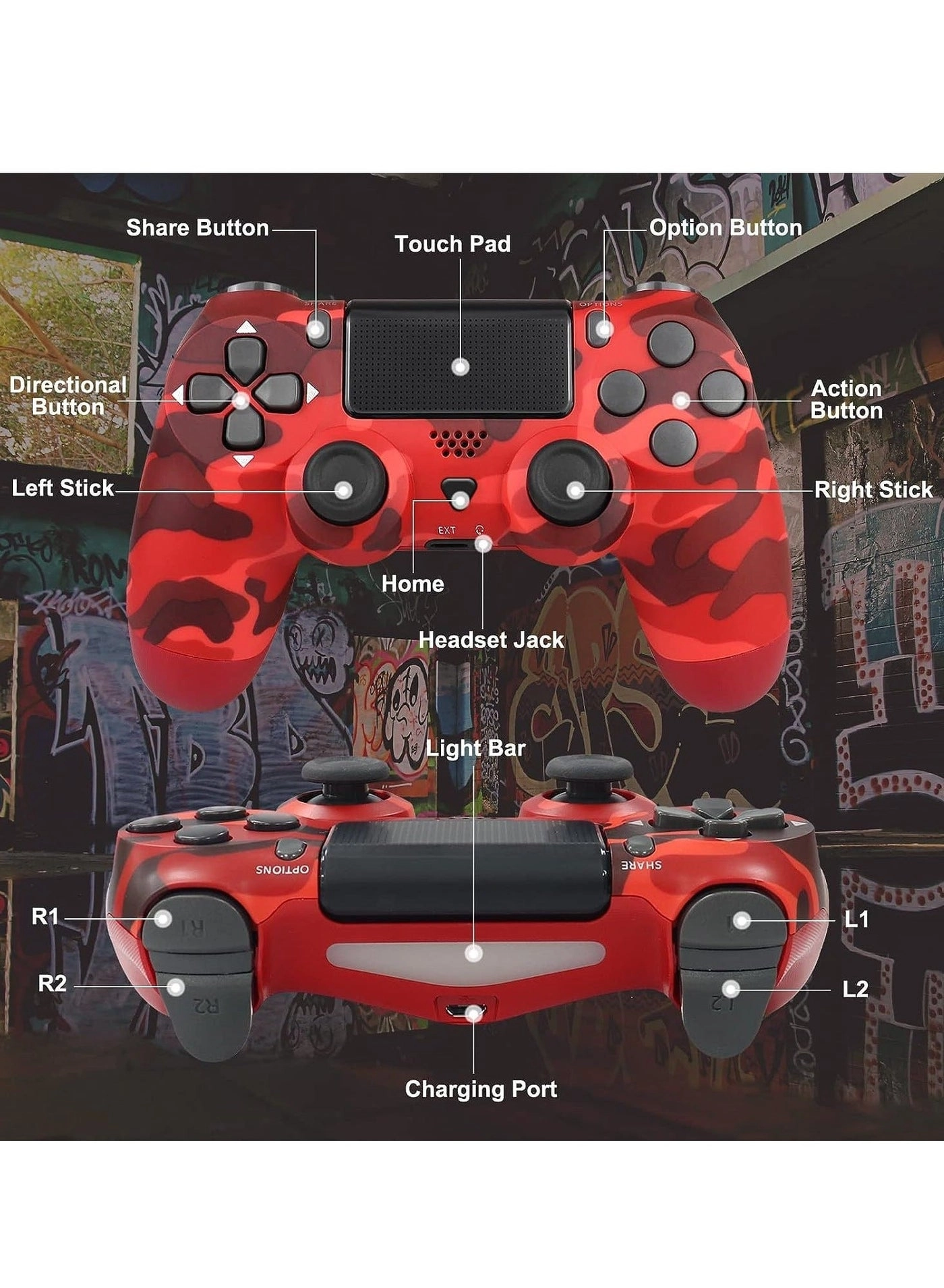 Wireless Remote Controller - Dark blue + Light blue PS4 PC Android