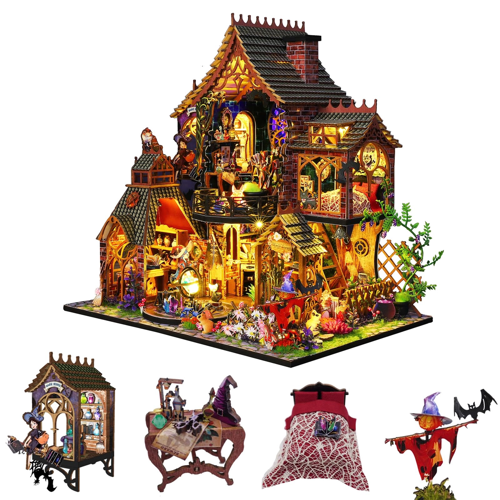 DIY Wooden Dollhouse Kit - Flower Pink World