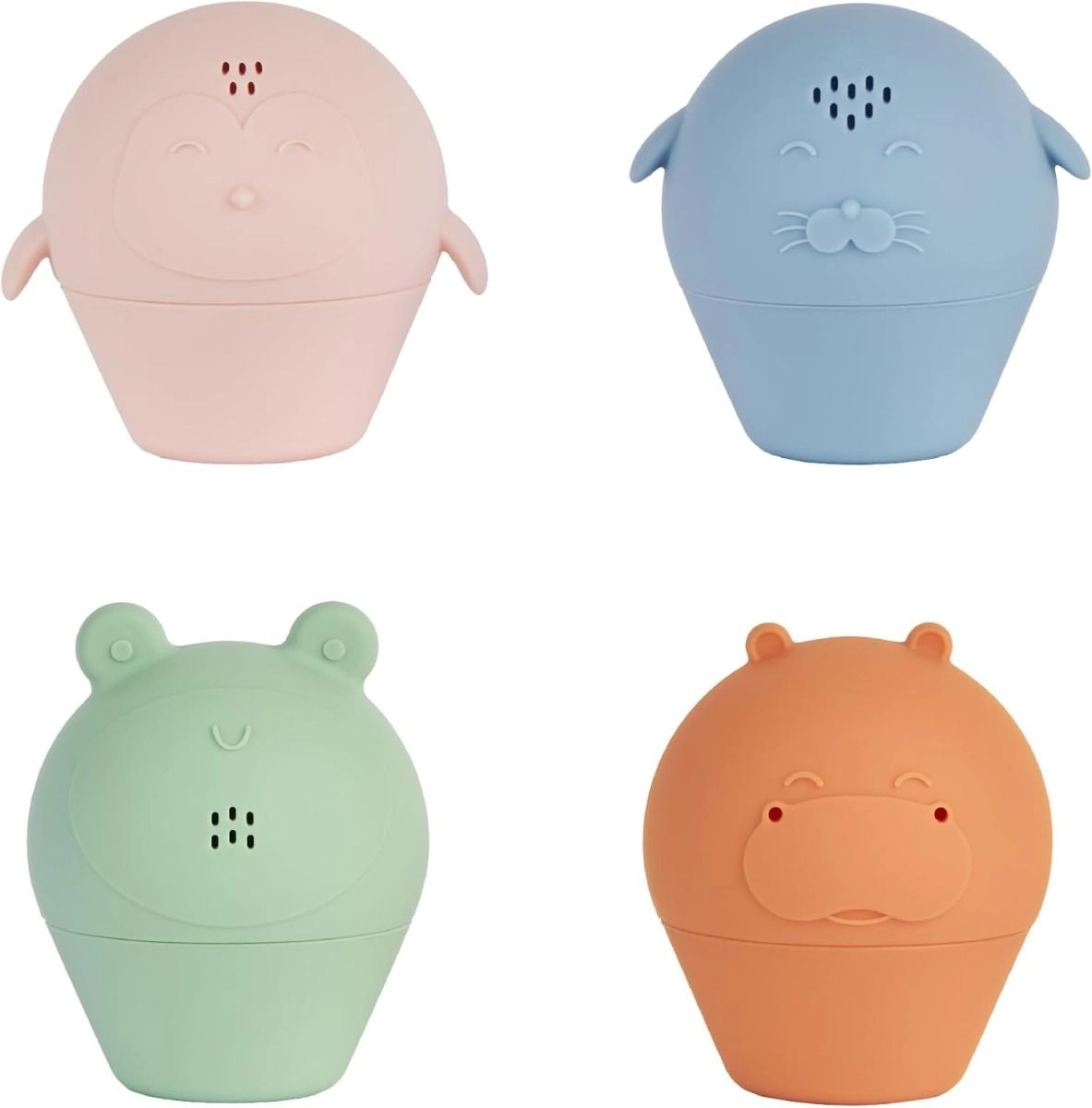 Badabulle Open Sprinklers - Silicone Bath Toys Pack of 4