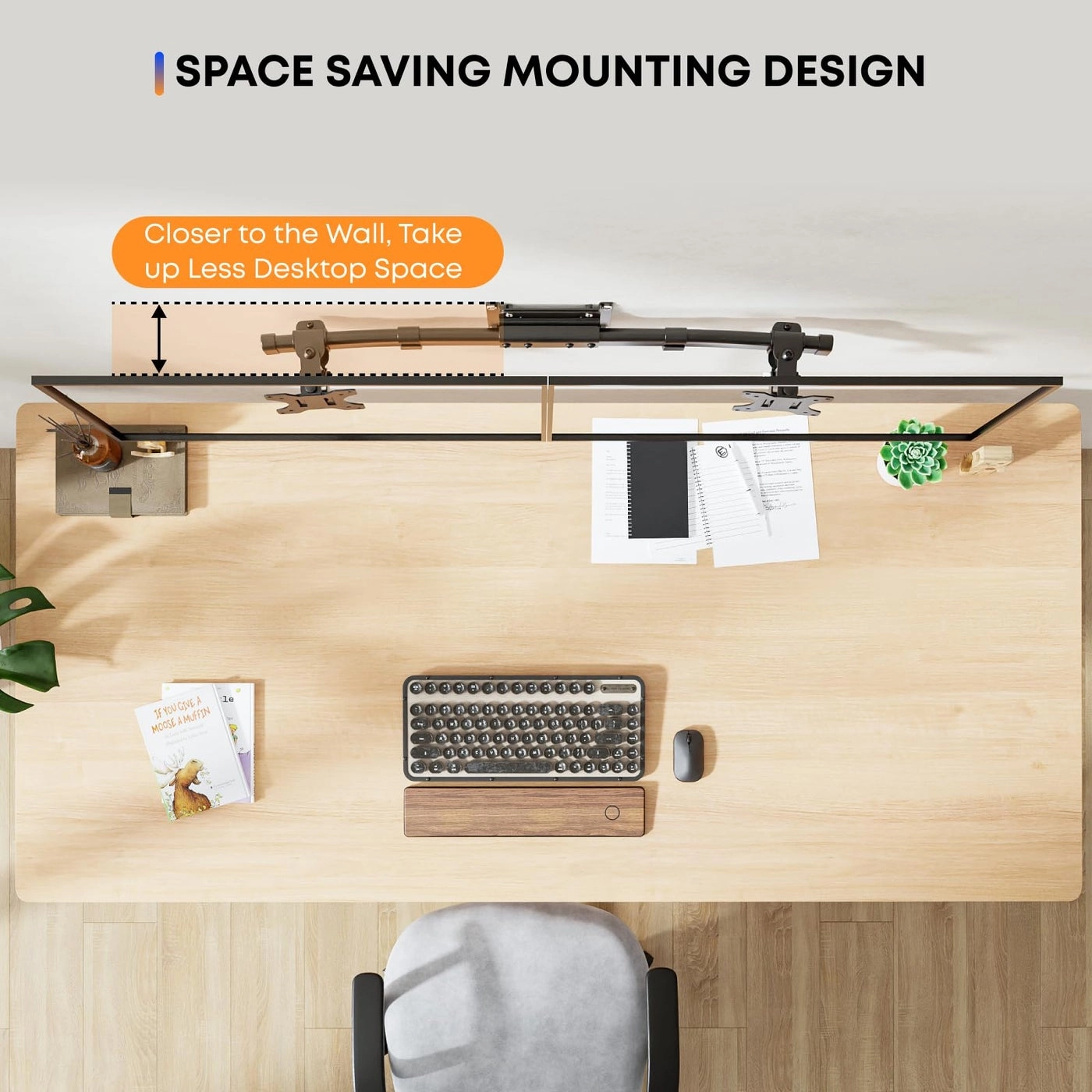 Monitor Wall Mount Dual - 24 inch to 38 inch 75 x 75 mm, 100 x 100 mm