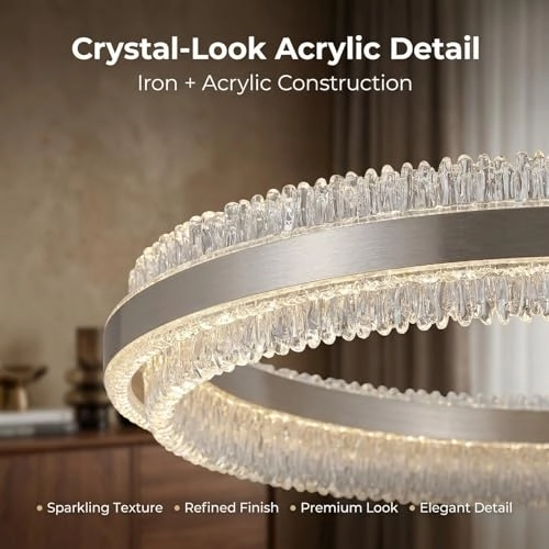 Single Ring LED Chandelier - 3000K-6000K Dimmable
