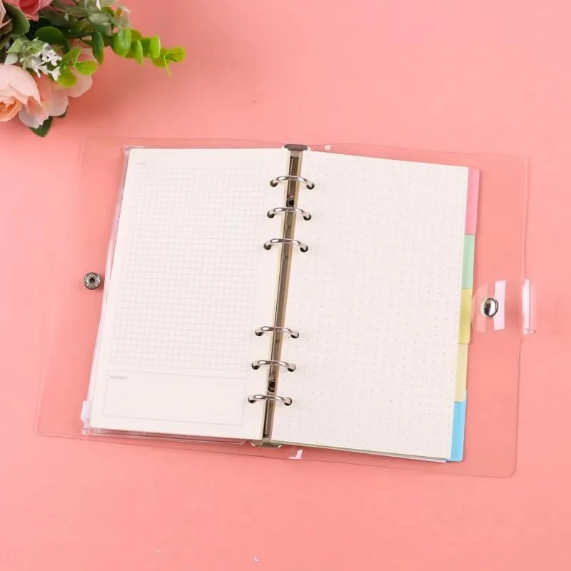 Mini Transparent Binder Spiral Diary Notebook