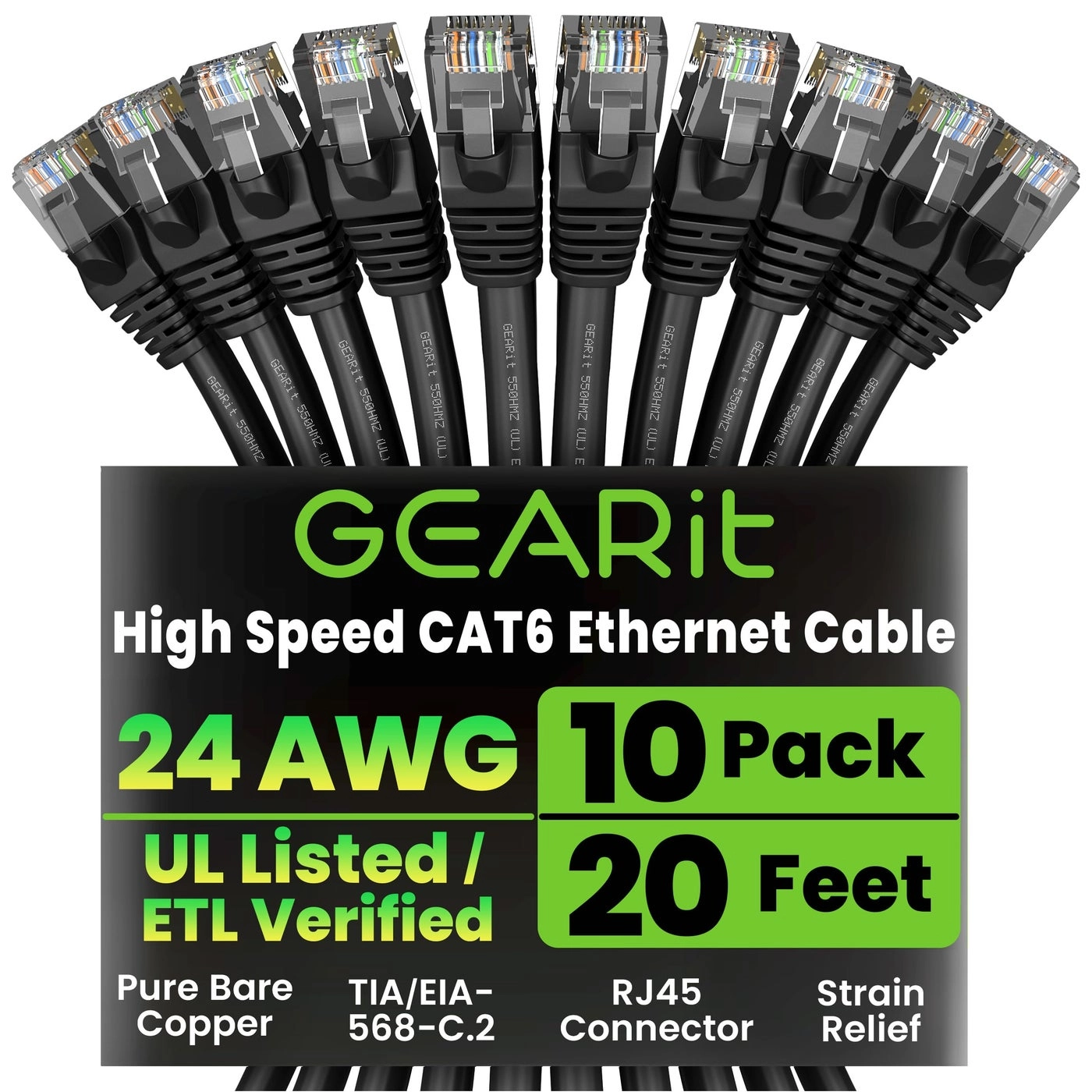 GEARit Cat 6 Ethernet Cable - 20 ft