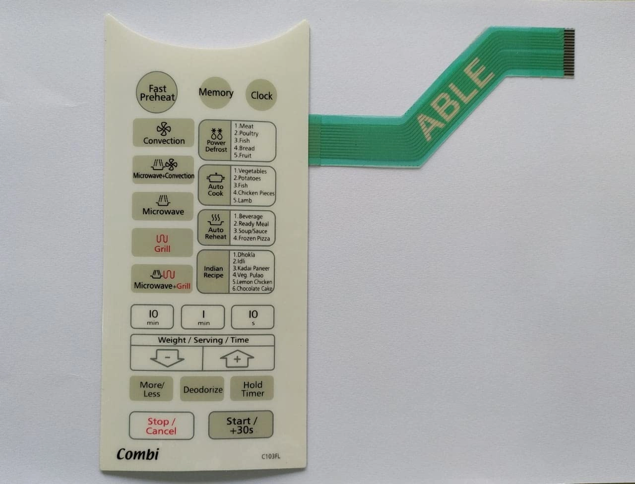CE103VD - Microwave Oven Membrane keypad White