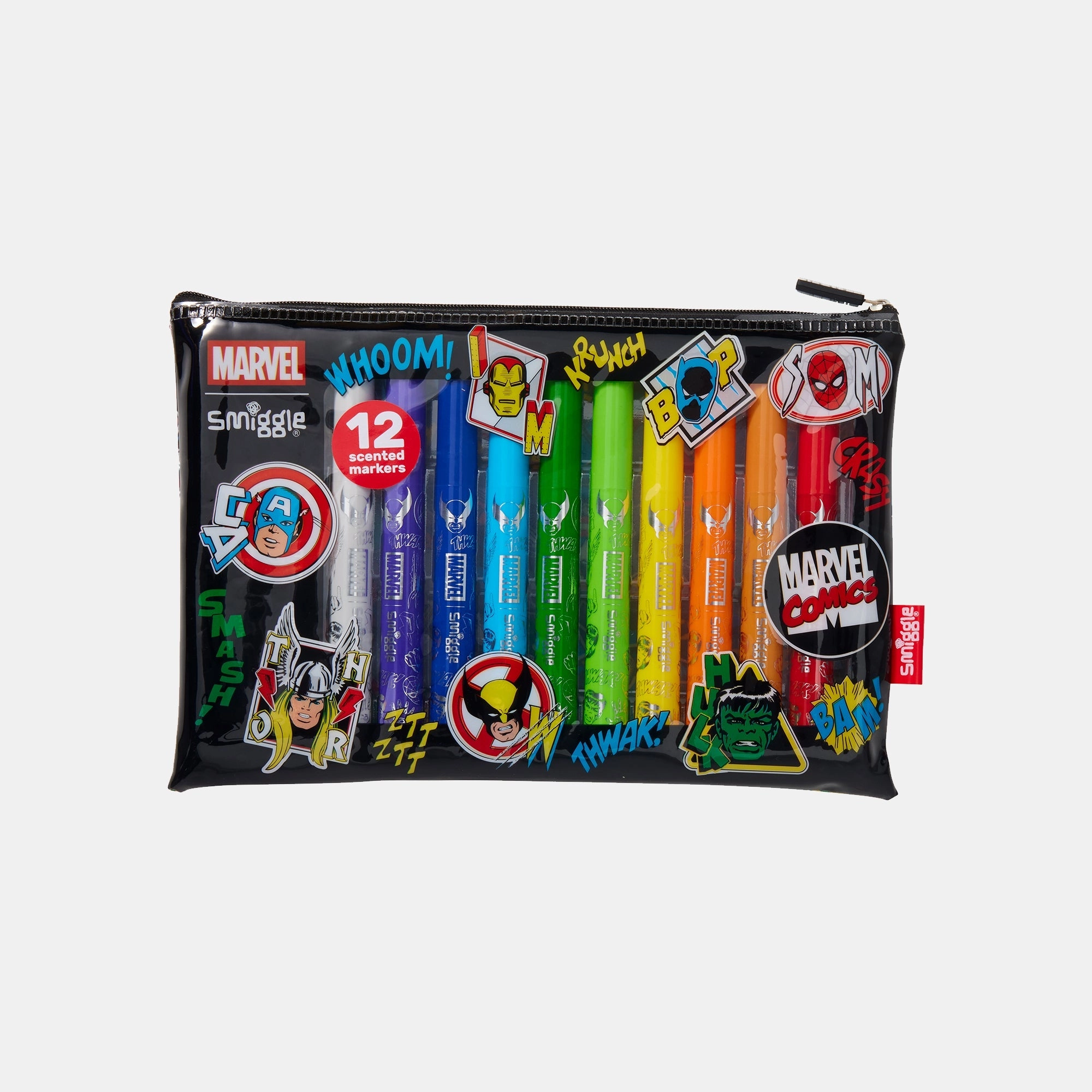 Smiggle Marvel Marker Pack - 12 rainbow coloured