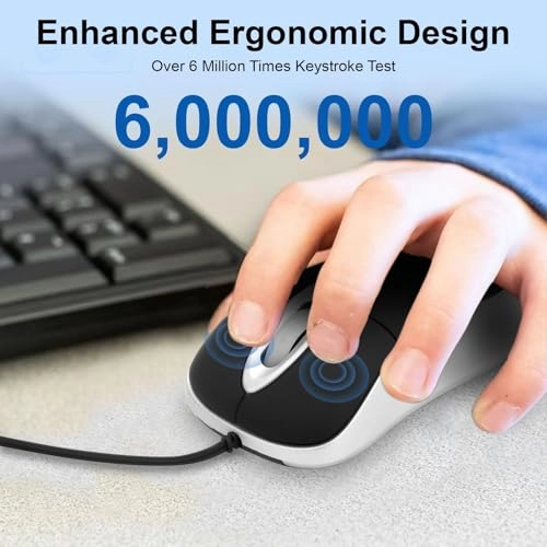 Mini Retractable Cable Mouse - USB Wired Pack