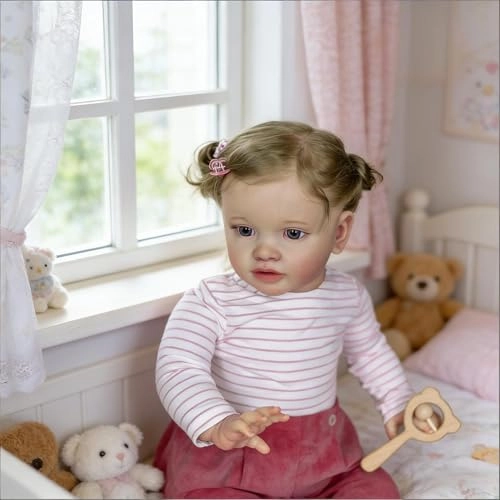 Pippa Reborn Baby Doll - 26 inch Cotton Vinyl Hand-rooted Curly Hair Ages 3+