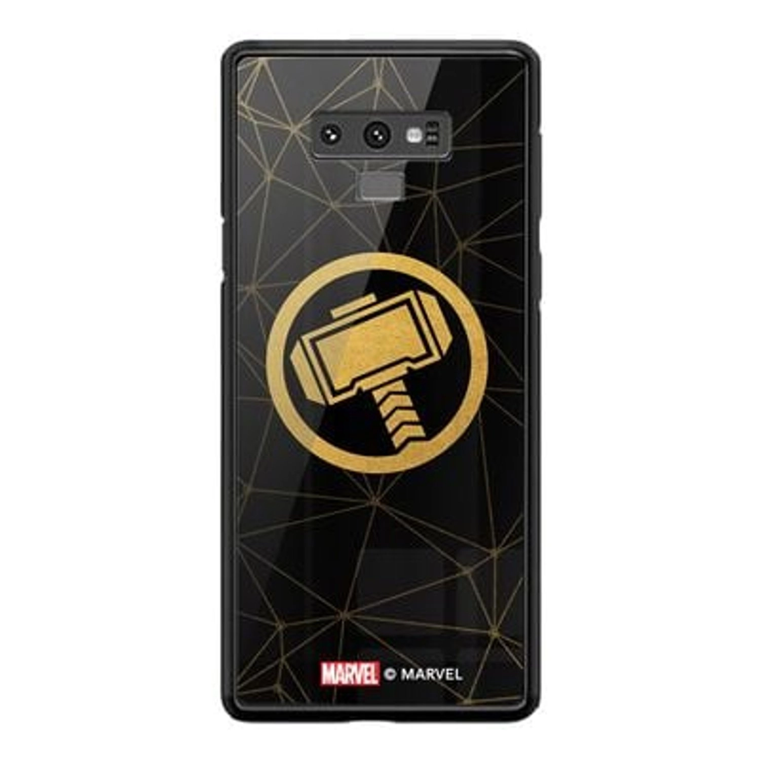 Wackylicious Mjolnir Samsung Note 9 Cover - TPU Bumper Case + Tempered Glass Back Back Case
