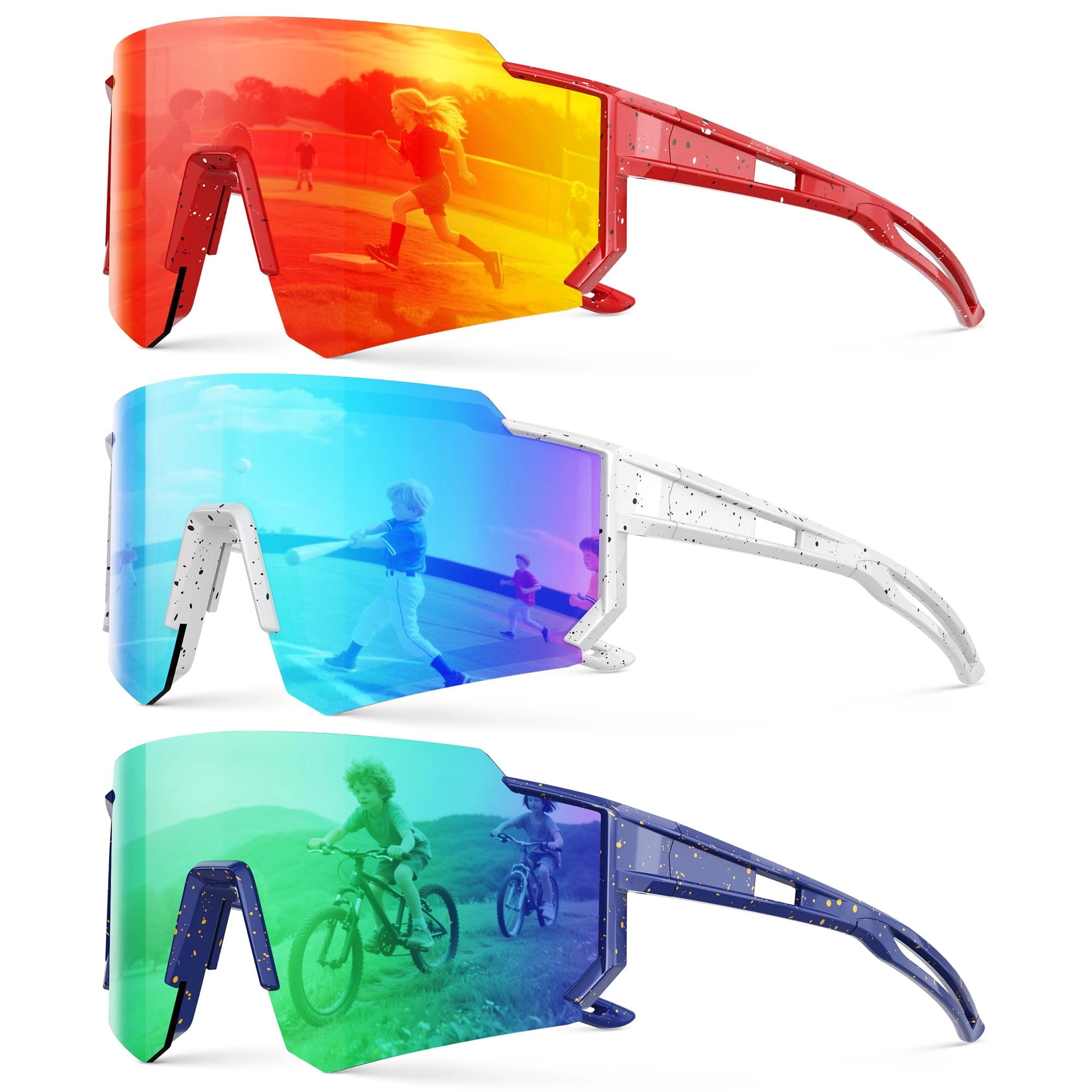 Kids Baseball Sunglasses - Multicolor Gift Set
