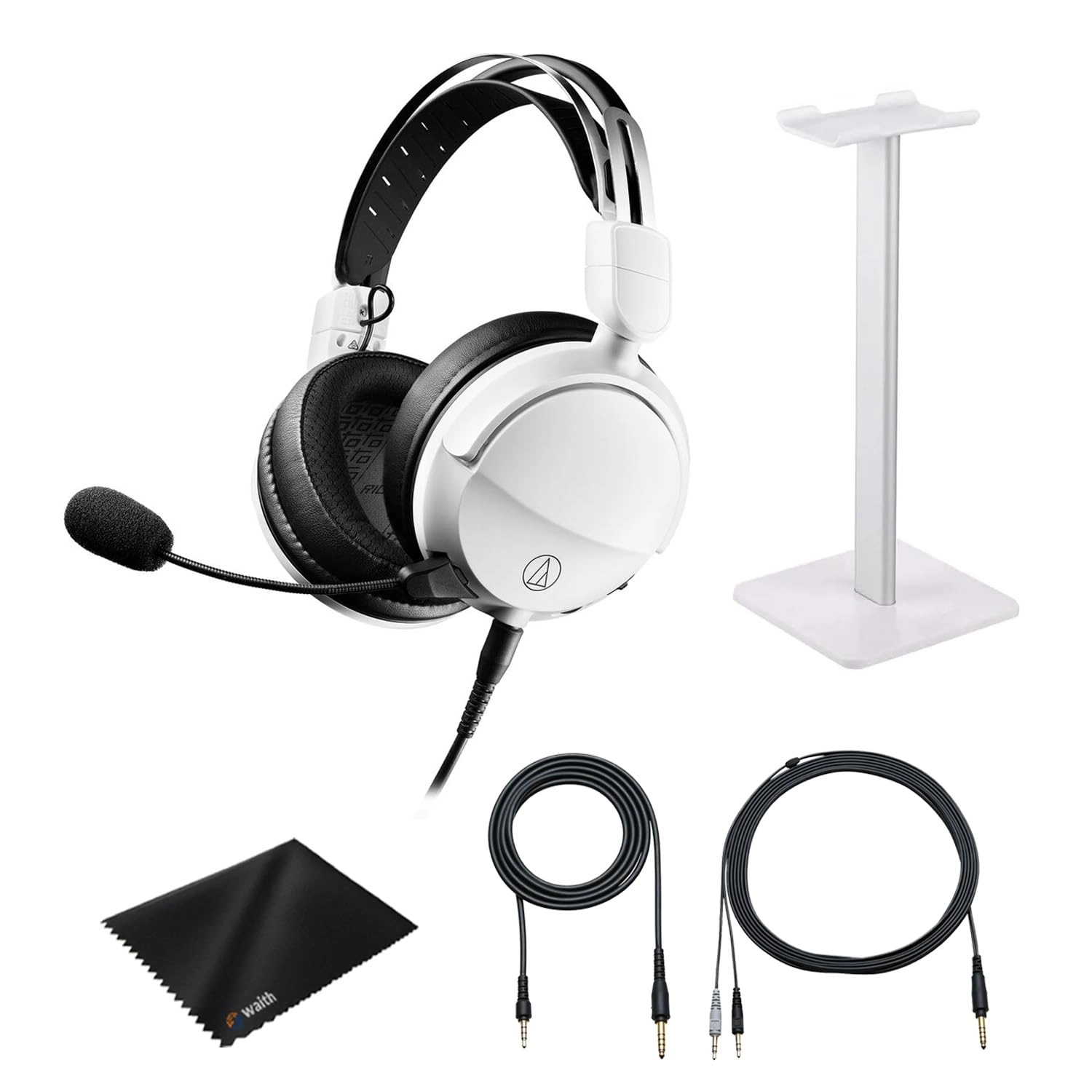 Audio-Technica ATH-GL3 Wired Headset + Headset Stand + Cleaning Cloth