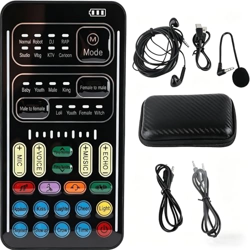 ASHATA I9 Voice Changer 3.5mm-Mini-Jack Microphone Set