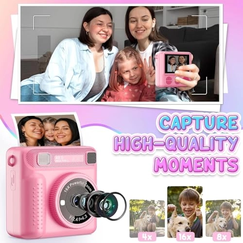Instant Print Camera - 32GB 1080P Pink