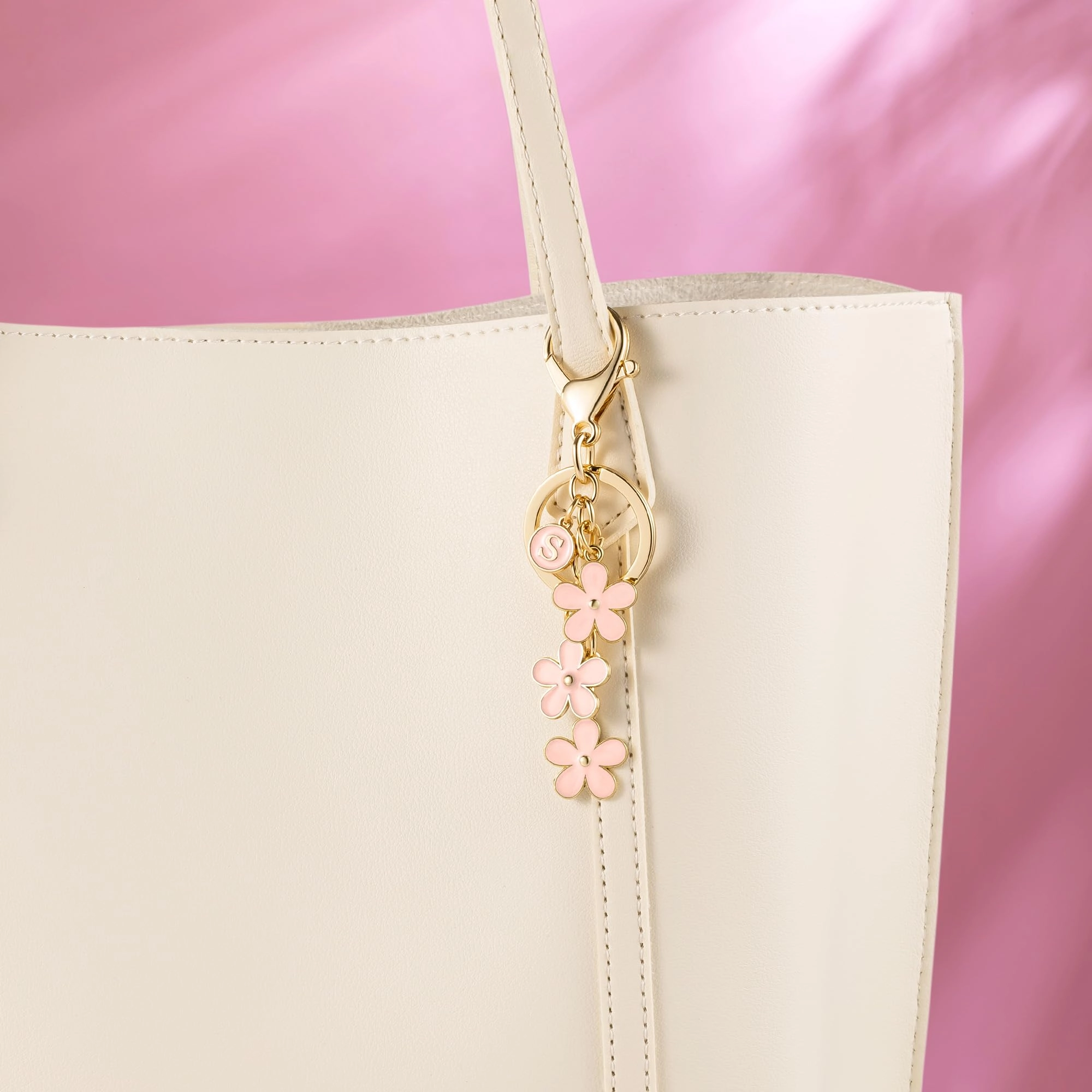 Initial Keychain - Floral