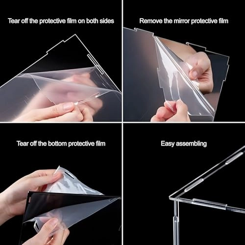 Acrylic Figures Display Box - 25x15x20cm Black Dustproof