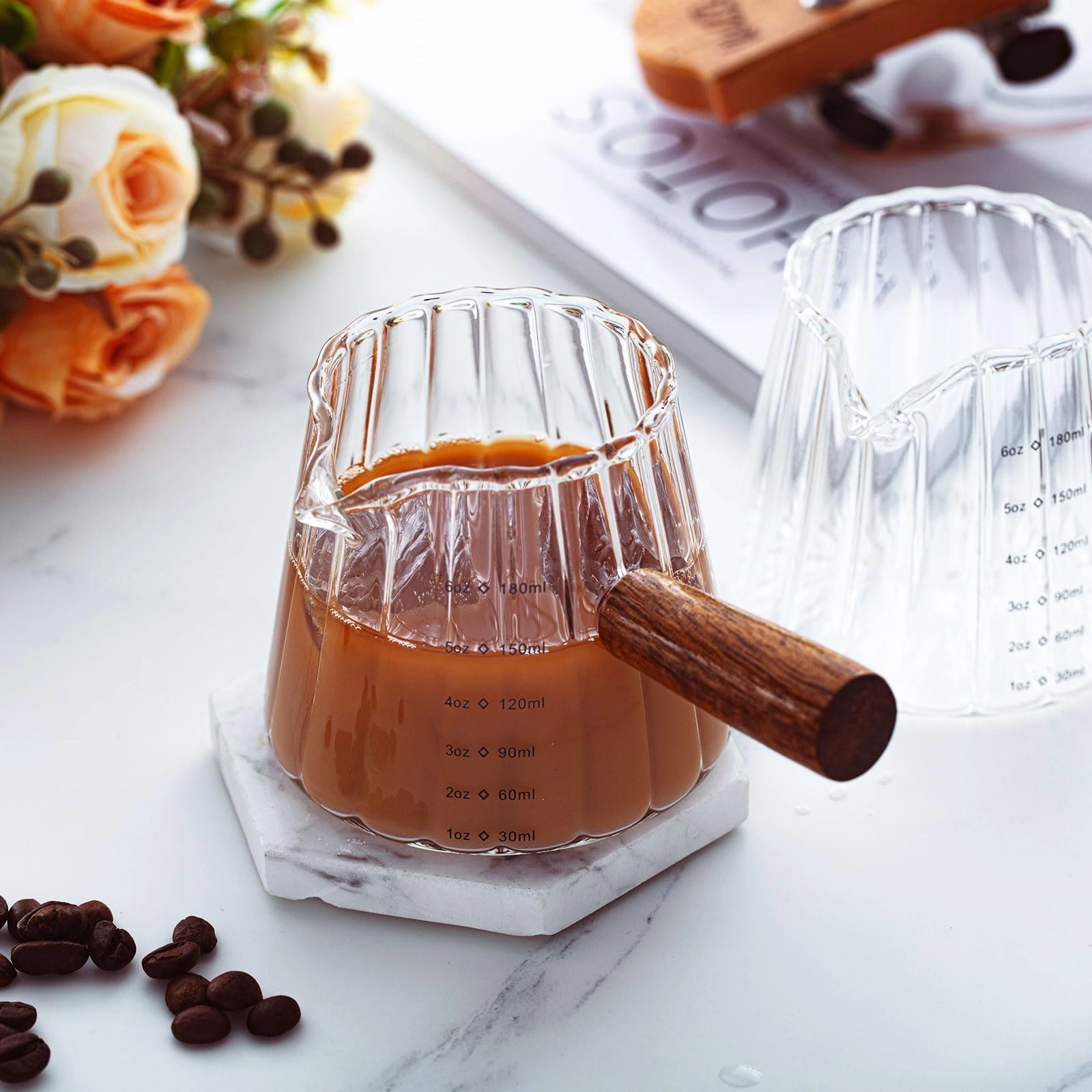 Espresso Shot Glass - 1 pcs Single V-shaped Mouth 180 ml