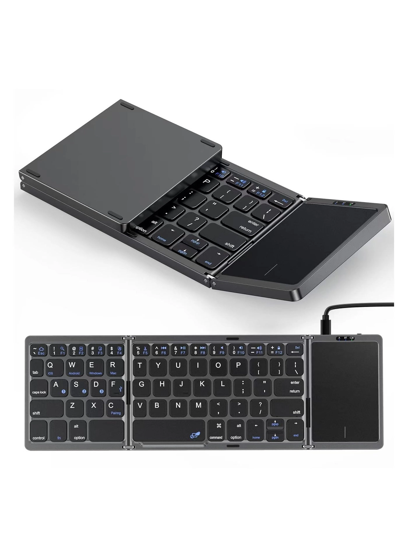 Aookay Foldable Bluetooth Keyboard - EN/AR Wireless