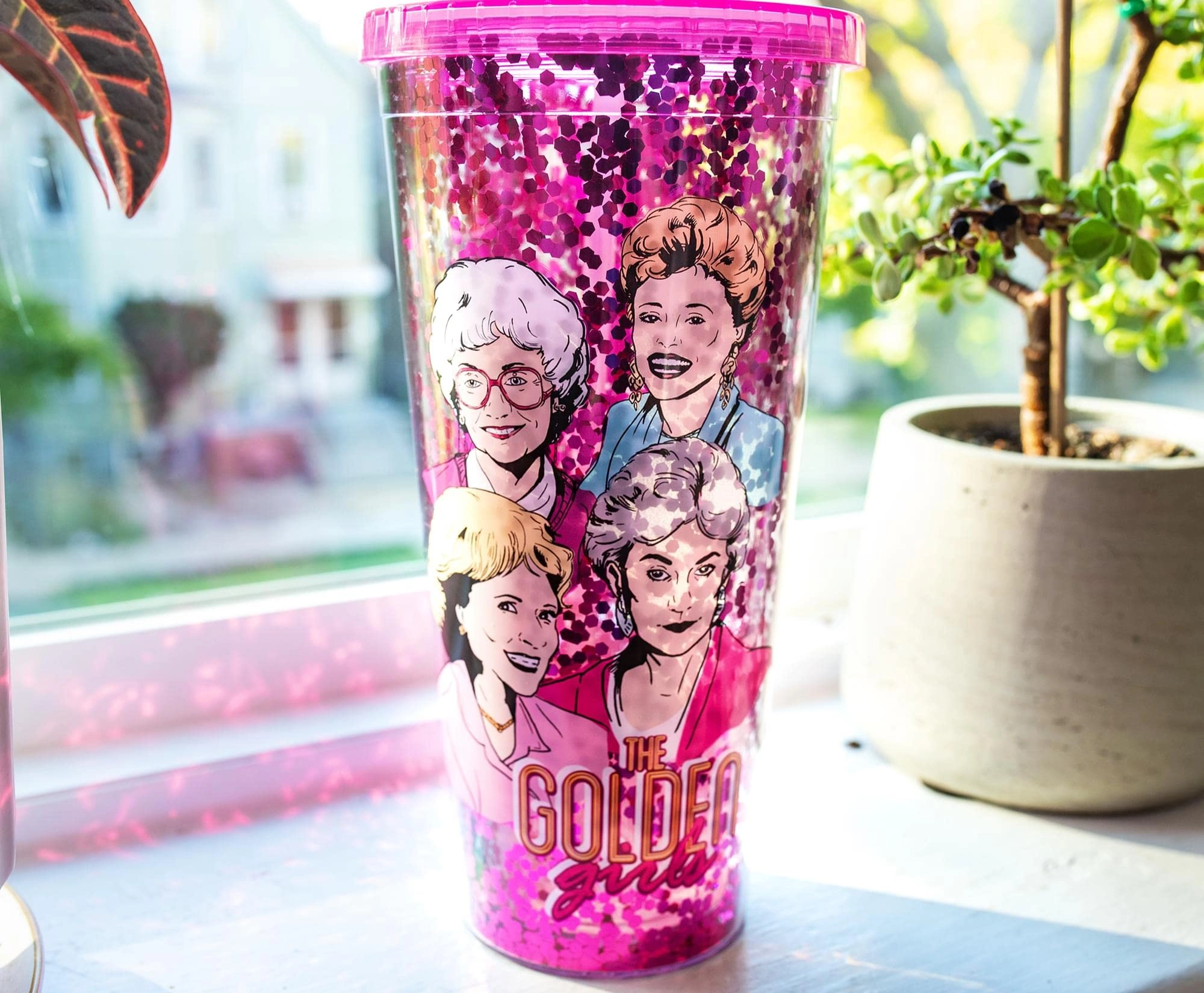 The Golden Girls Confetti Cold Cup - 1 pcs Carnival Lid Straw