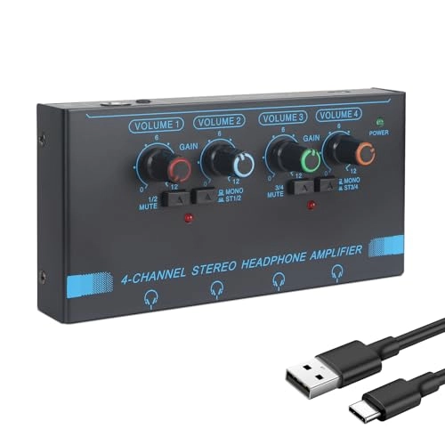 Headphone Amp Amplifier - 4-Channel Metal DC 12V