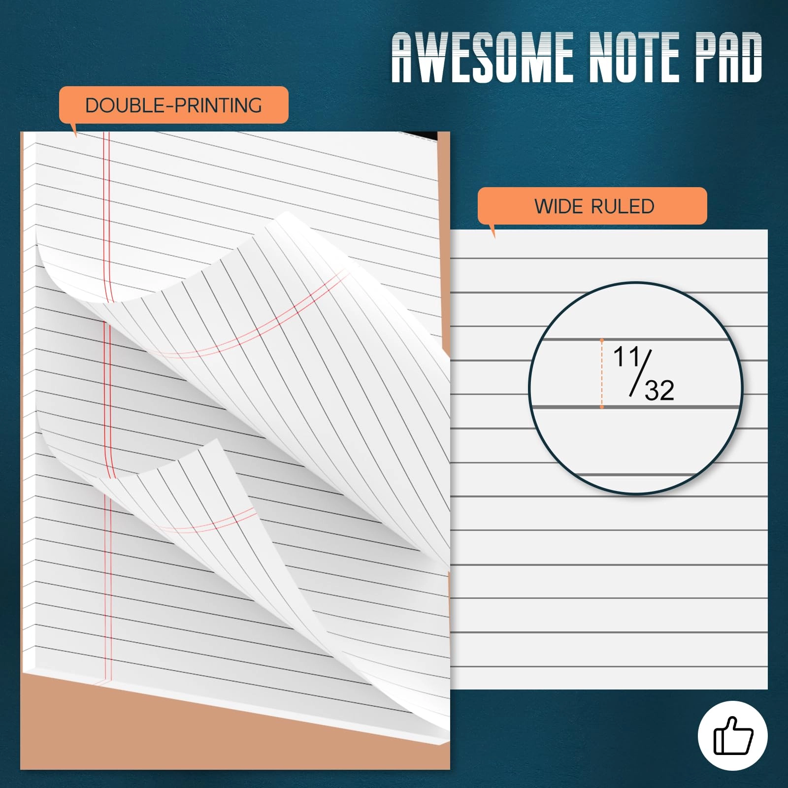 Legal Pad 8.5 x 11 Softcover - Lined 30 Sheets