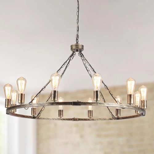 Vintage Wagon Wheel Chandeliers