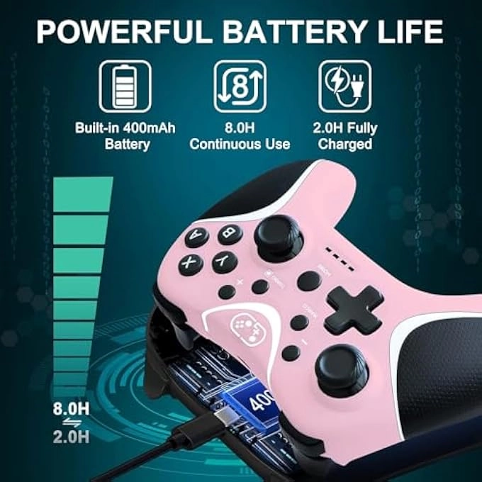 WIRELESS SWITCH CONTROLLER - PINK NINTENDO SWITCH/LITE/OLED/PC