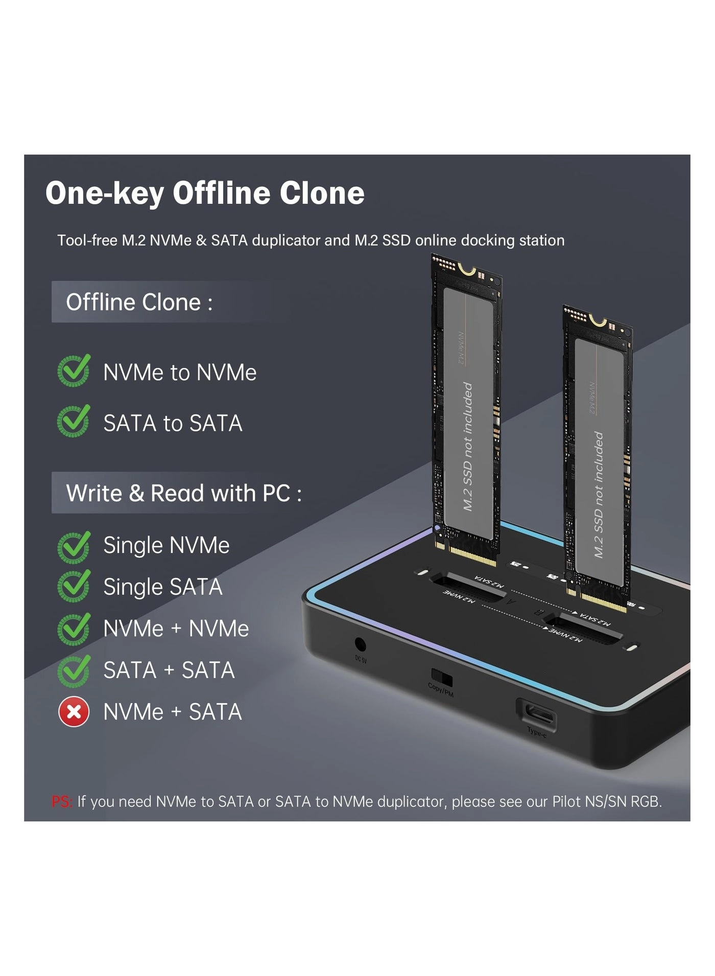 Dual Bay SSD Cloner - two