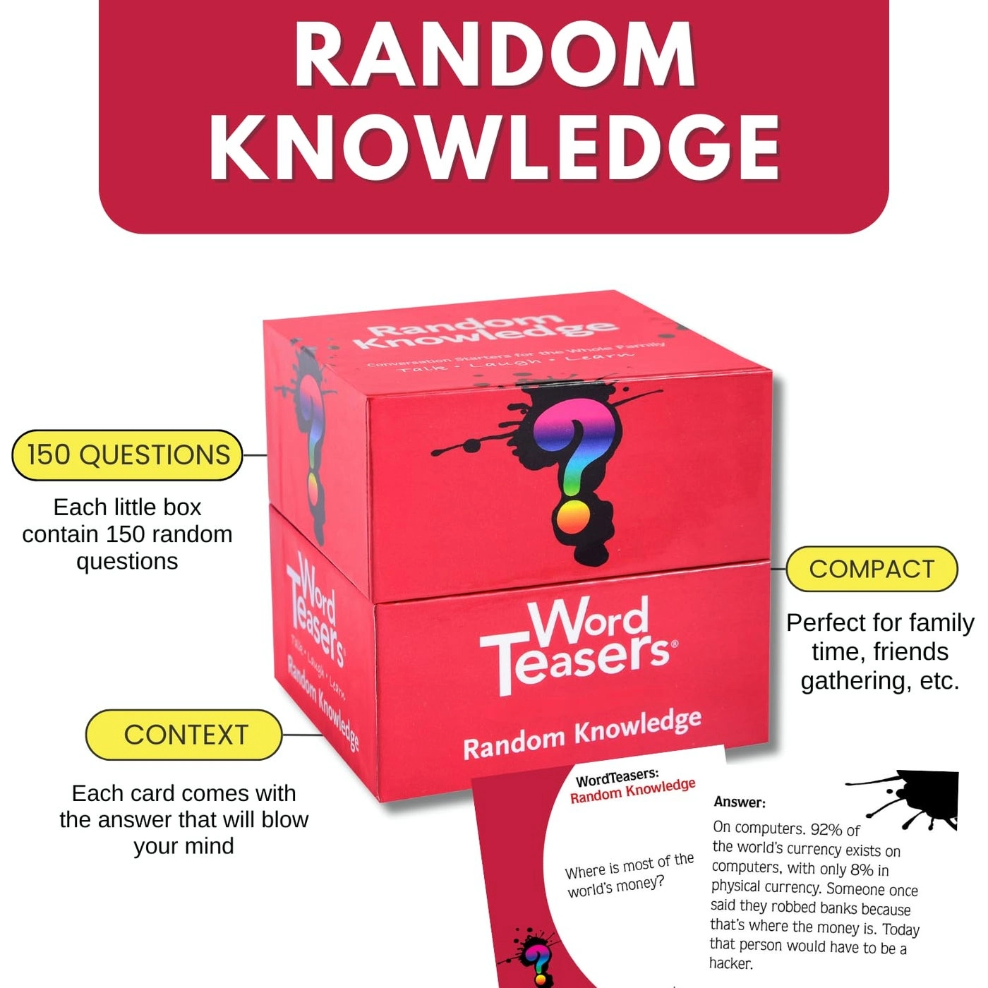 Random Knowledge Trivia Cards - 10 years and up