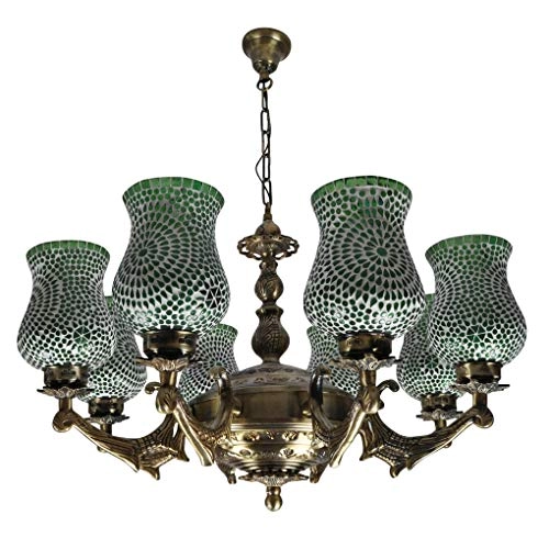 Mosaic Glass Chandelier - 8-Light Multi-colored