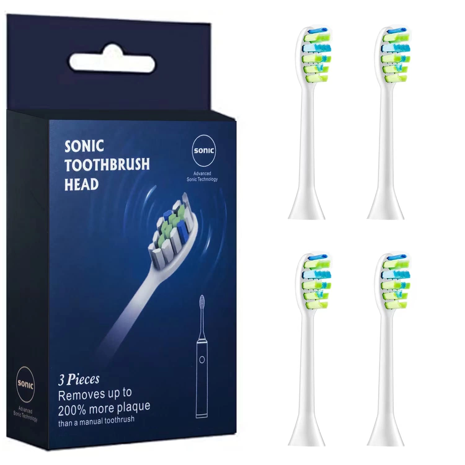 MIKLIFE Electric Toothbrush Replacement Heads - 4 piece(s) White