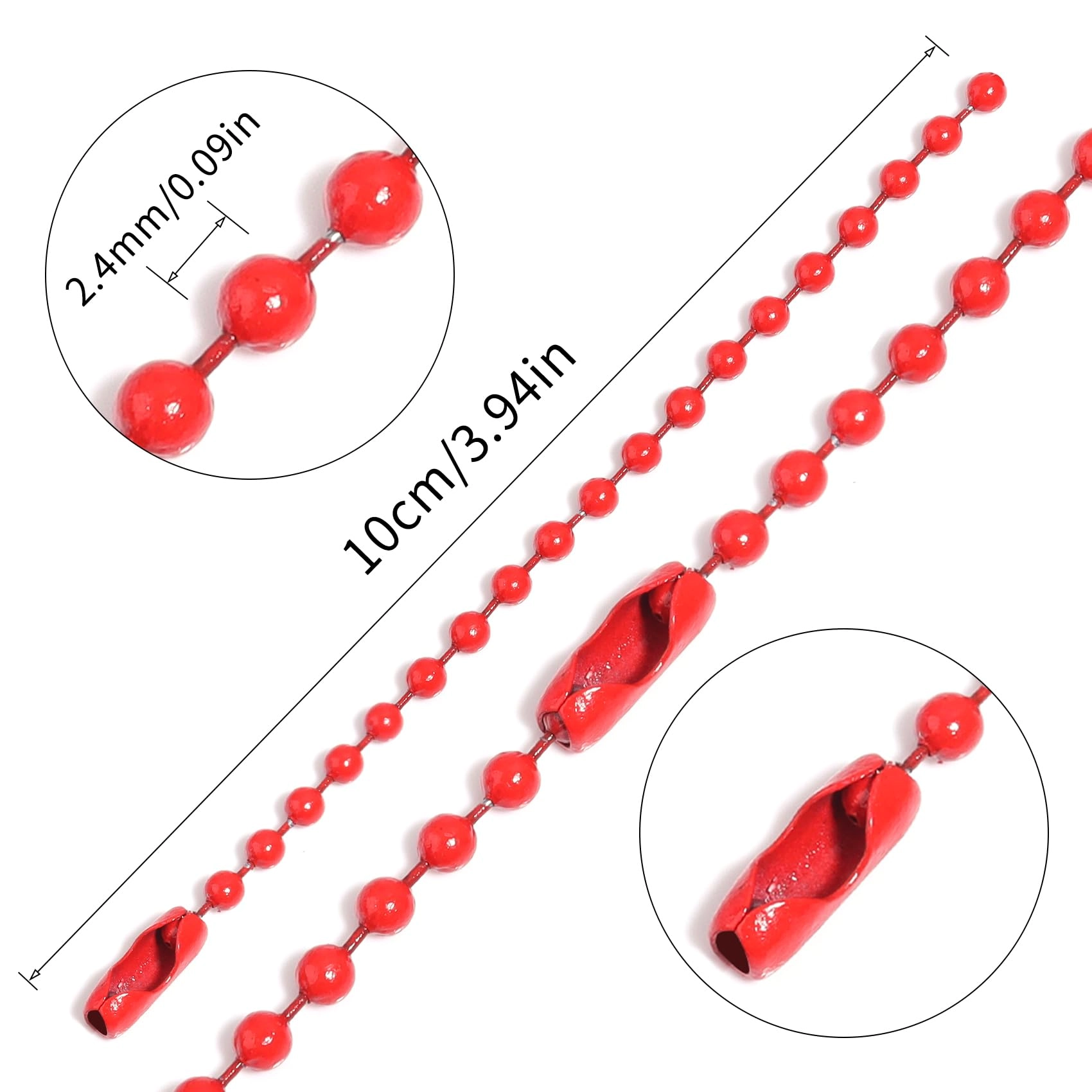 Ball Beads Chains - 20Pcs Purple 4 Inch
